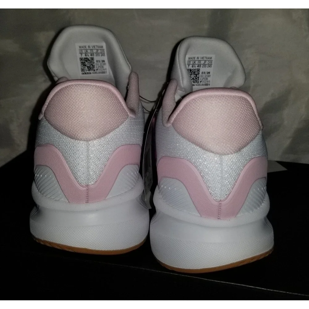 Adidas Runfalcon 5 J Running Shoes women 7 White Pink Excellent Cloudfoam JP9396